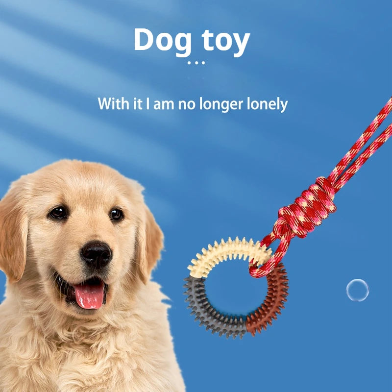 Dog GrindingTeeth, Durable Cotton RopeToy, Pet Colorful Woven KnotToy, Puppy Chewing Toy