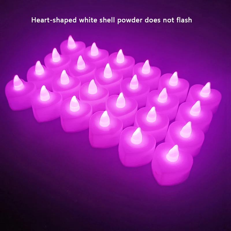 24Pcs Led Flameless Electric Candles Lamp Acrylic Glass Battery Flickering Fake Tealight Candle Bulk for Wedding Christmas