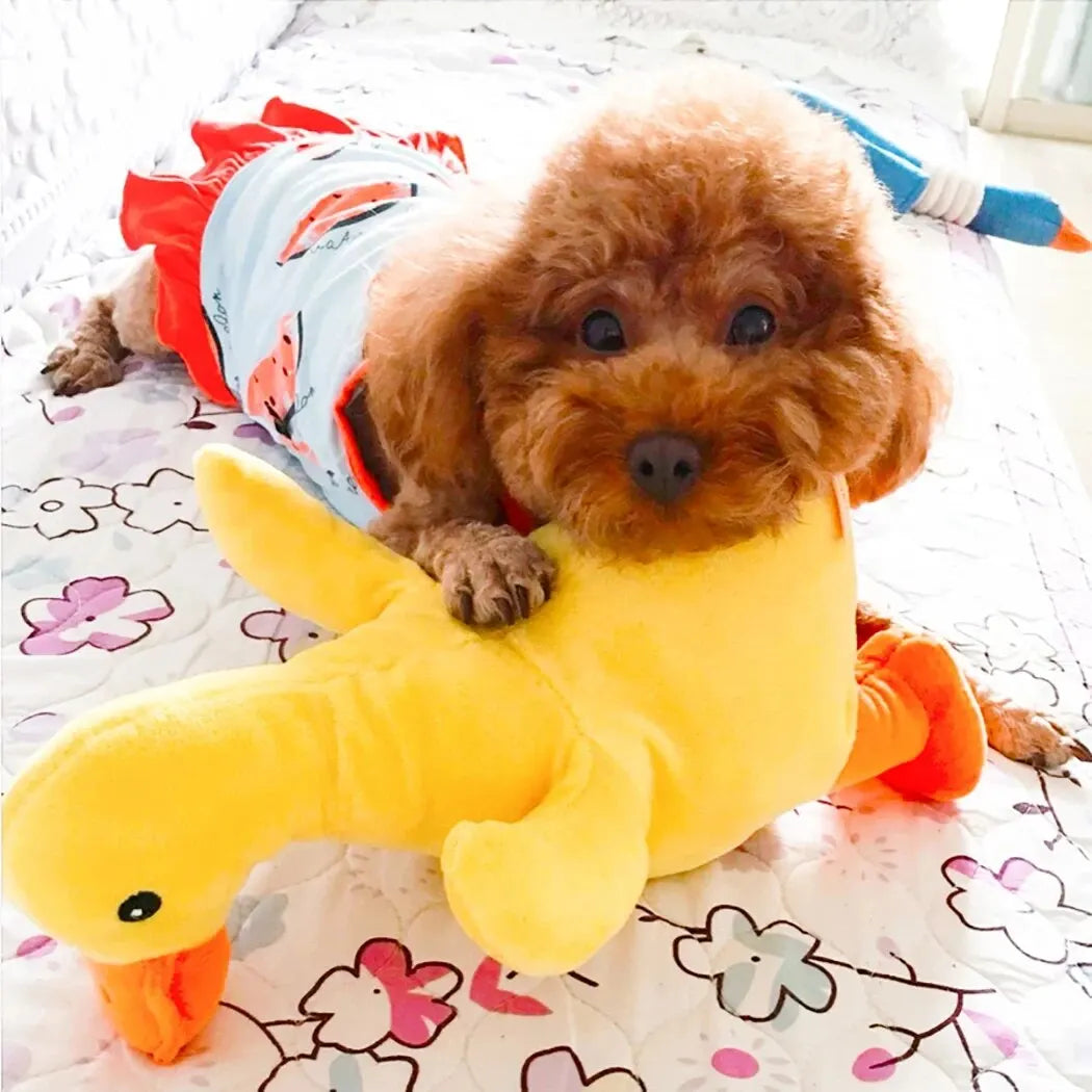 Dog Toys Cute Duck Bite Resistant Squeak Plush Pet Chew Toys for Dog Squeaker Chew Training Pet Products Toy for Dogs