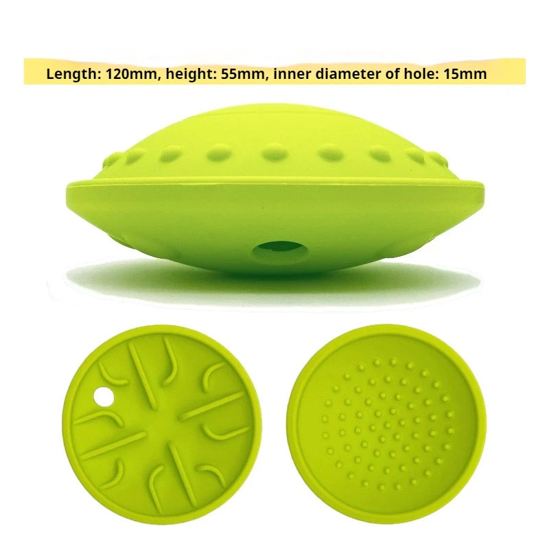 New Pet Spill Toy Anti Tear Silicone Slow Food Device Frisbee Outdoor Interactive Dog Toy Slow Food Toy