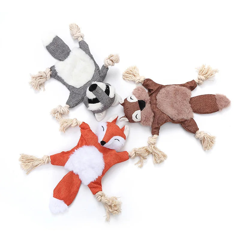 Plush Dog Toy Squirrel Fox Shape Containing Ringing PaperBBCall Pets to Relieve Boredom Bite-Resistant Toys