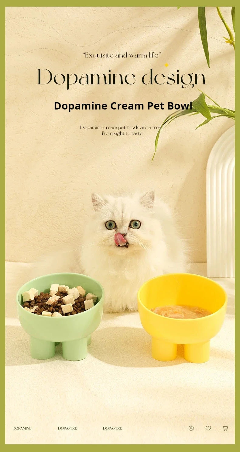 Elephant leg neck protection bowl, cat food bowl, cat bowl, anti overturning pet bowl, food utensils