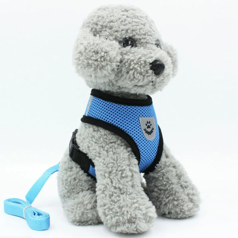 Dog Harness Outdoor Lead Leash Training Soft Adjustable Collar For Puppy Breathable Harness For Small Dog Pet Supplies