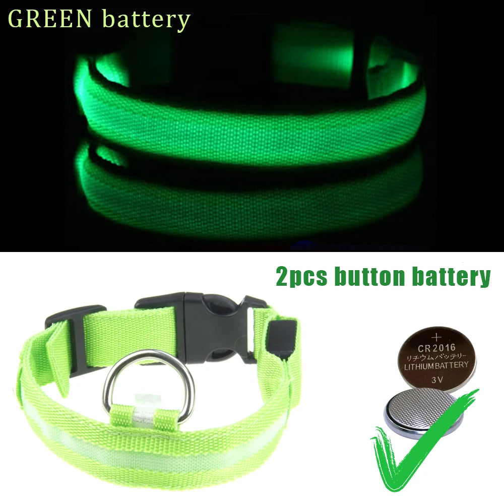 LED Dog Collars Light USB Rechargeable Adjustable Flashing Luminous Collar Night Anti-Lost For Dogs Night Safety Glowing Collar