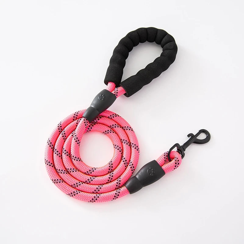 120/150/200/300cm pet leash with reflective rope and comfortable handle, suitable for small, medium, and large dogs