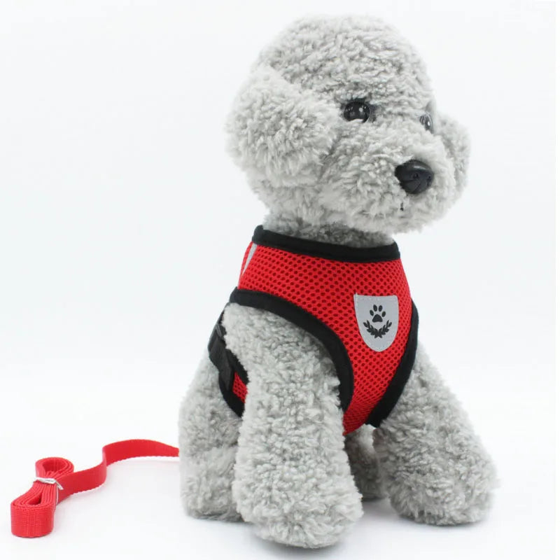 Dog Harness Outdoor Lead Leash Training Soft Adjustable Collar For Puppy Breathable Harness For Small Dog Pet Supplies
