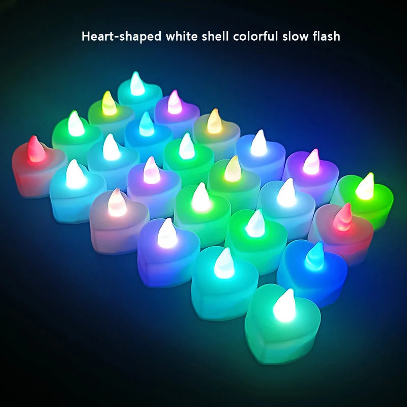 24Pcs Led Flameless Electric Candles Lamp Acrylic Glass Battery Flickering Fake Tealight Candle Bulk for Wedding Christmas