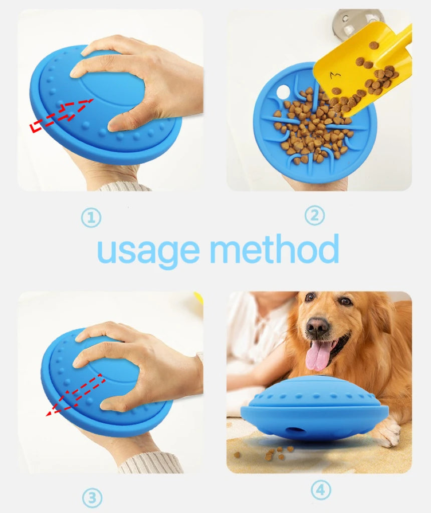 New Pet Spill Toy Anti Tear Silicone Slow Food Device Frisbee Outdoor Interactive Dog Toy Slow Food Toy