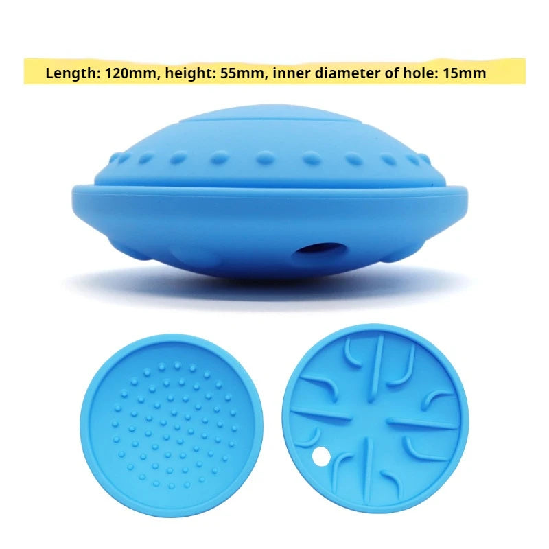 New Pet Spill Toy Anti Tear Silicone Slow Food Device Frisbee Outdoor Interactive Dog Toy Slow Food Toy