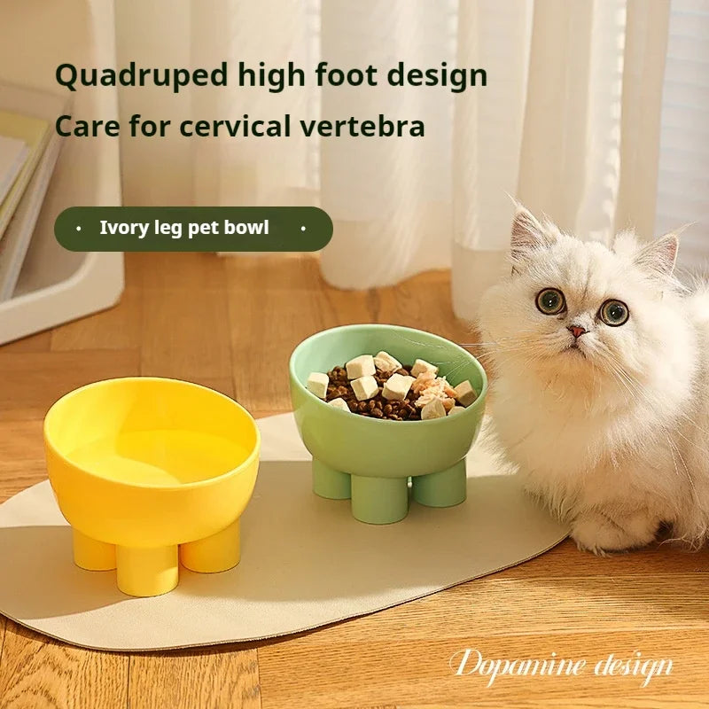 Elephant leg neck protection bowl, cat food bowl, cat bowl, anti overturning pet bowl, food utensils