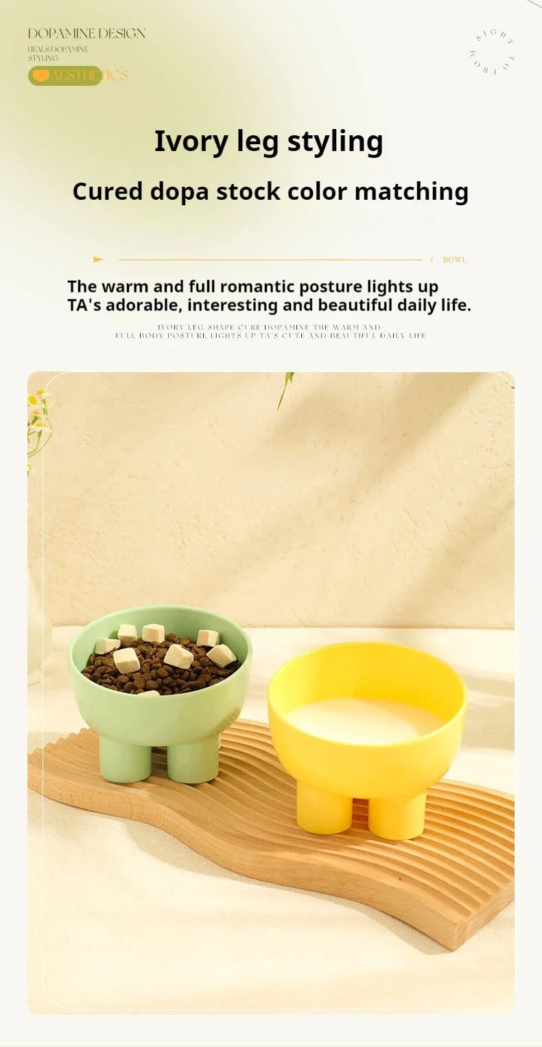 Elephant leg neck protection bowl, cat food bowl, cat bowl, anti overturning pet bowl, food utensils