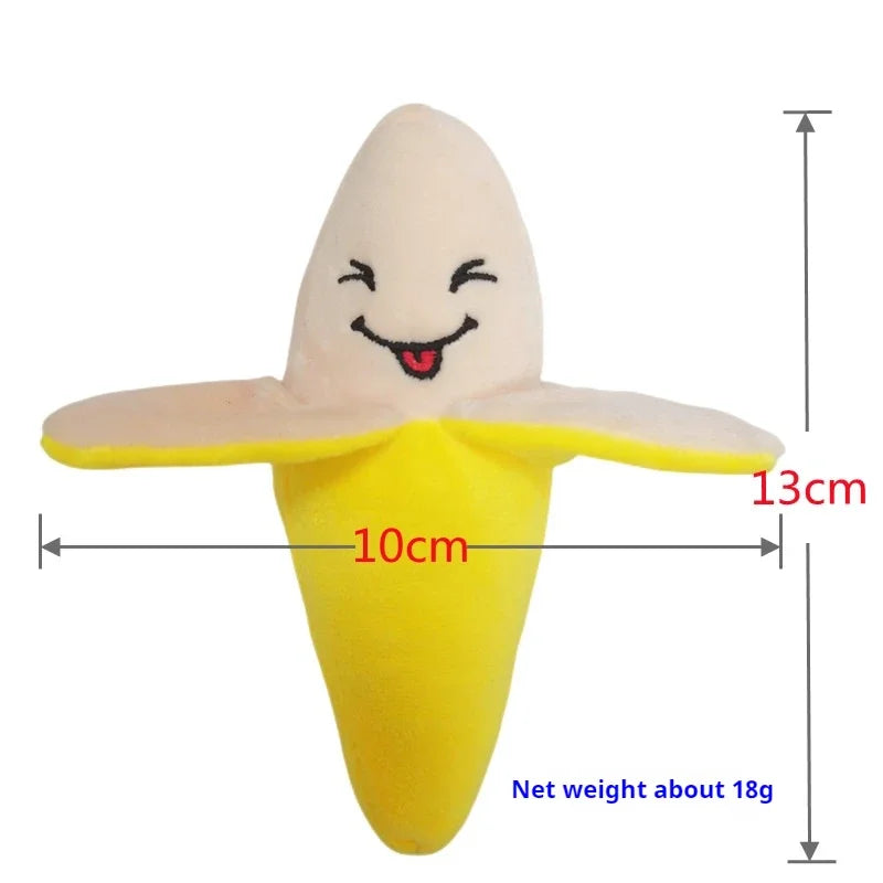 Pet plush sound toys, dog toy supplies wholesale, puppy cat bite resistant puzzle toys, fruit bananas