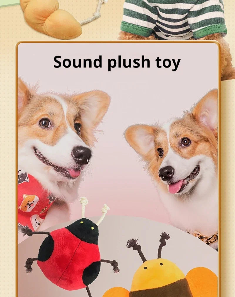 Pet plush toys, cats and dogs, animal sound toys, grinding teeth