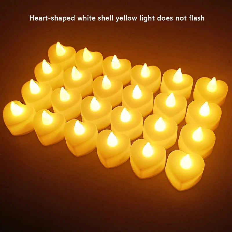 24Pcs Led Flameless Electric Candles Lamp Acrylic Glass Battery Flickering Fake Tealight Candle Bulk for Wedding Christmas