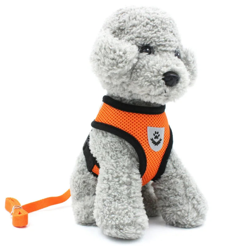 Dog Harness Outdoor Lead Leash Training Soft Adjustable Collar For Puppy Breathable Harness For Small Dog Pet Supplies