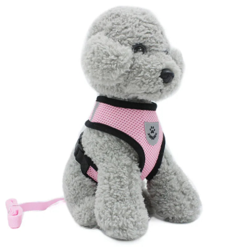 Dog Harness Outdoor Lead Leash Training Soft Adjustable Collar For Puppy Breathable Harness For Small Dog Pet Supplies