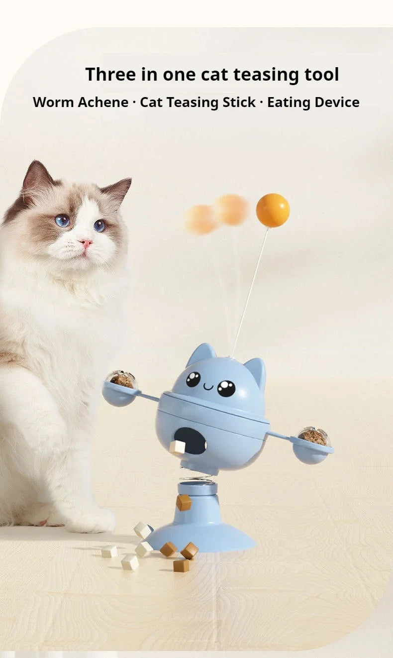 Pet cat toy leakage suction cup rotatable cat toy gall fruit self hi playful cat stick cat toy wholesale
