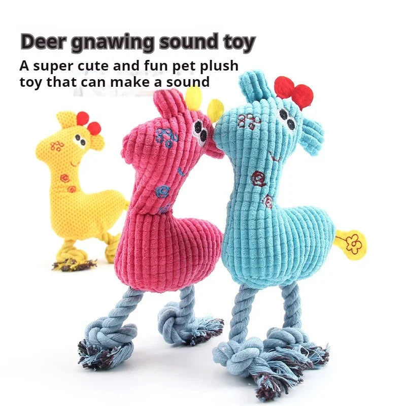 Pet dog voice toy, sika deer, bite resistant voice grinding plush dog toy